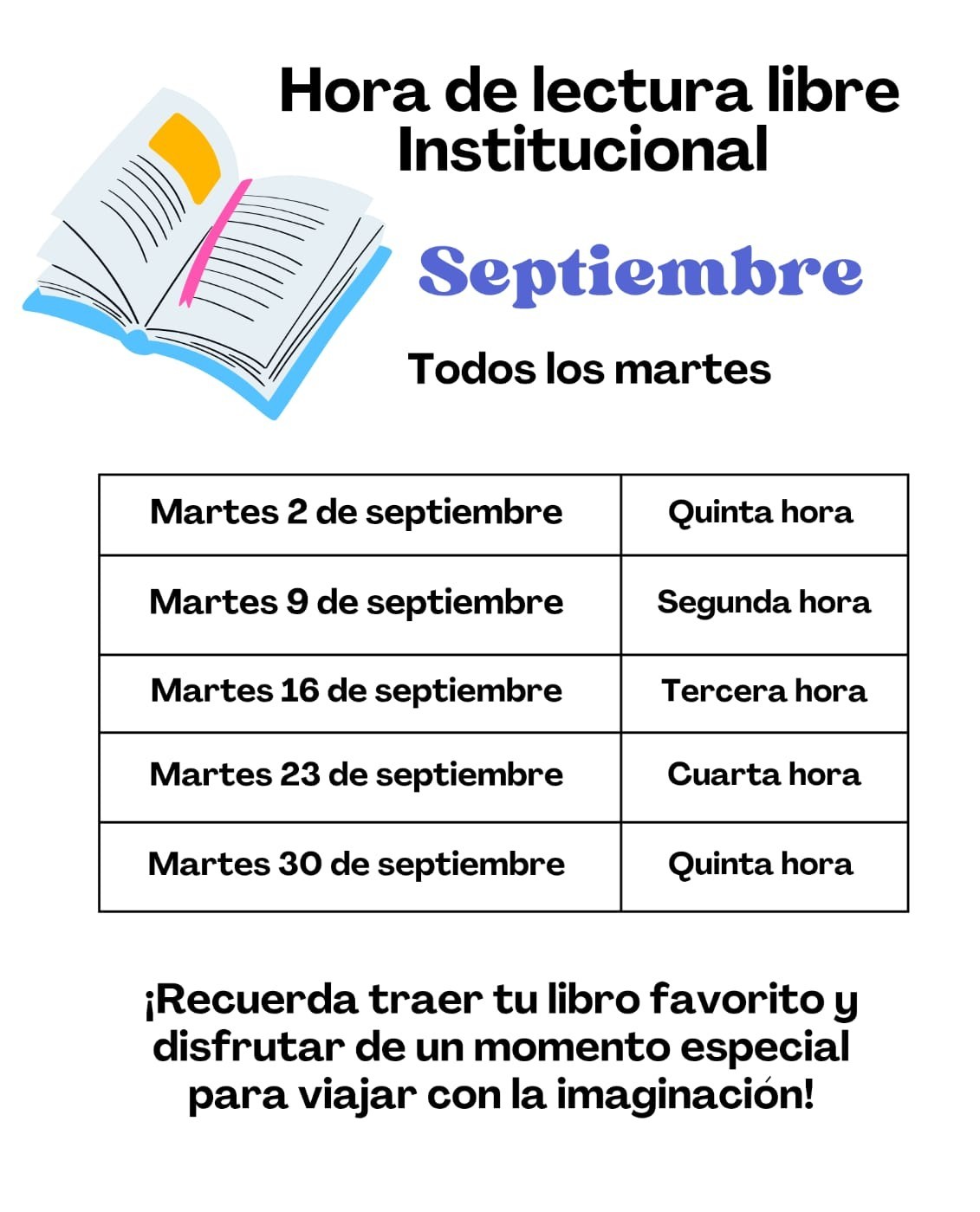 Hora de lectura libre Institucional